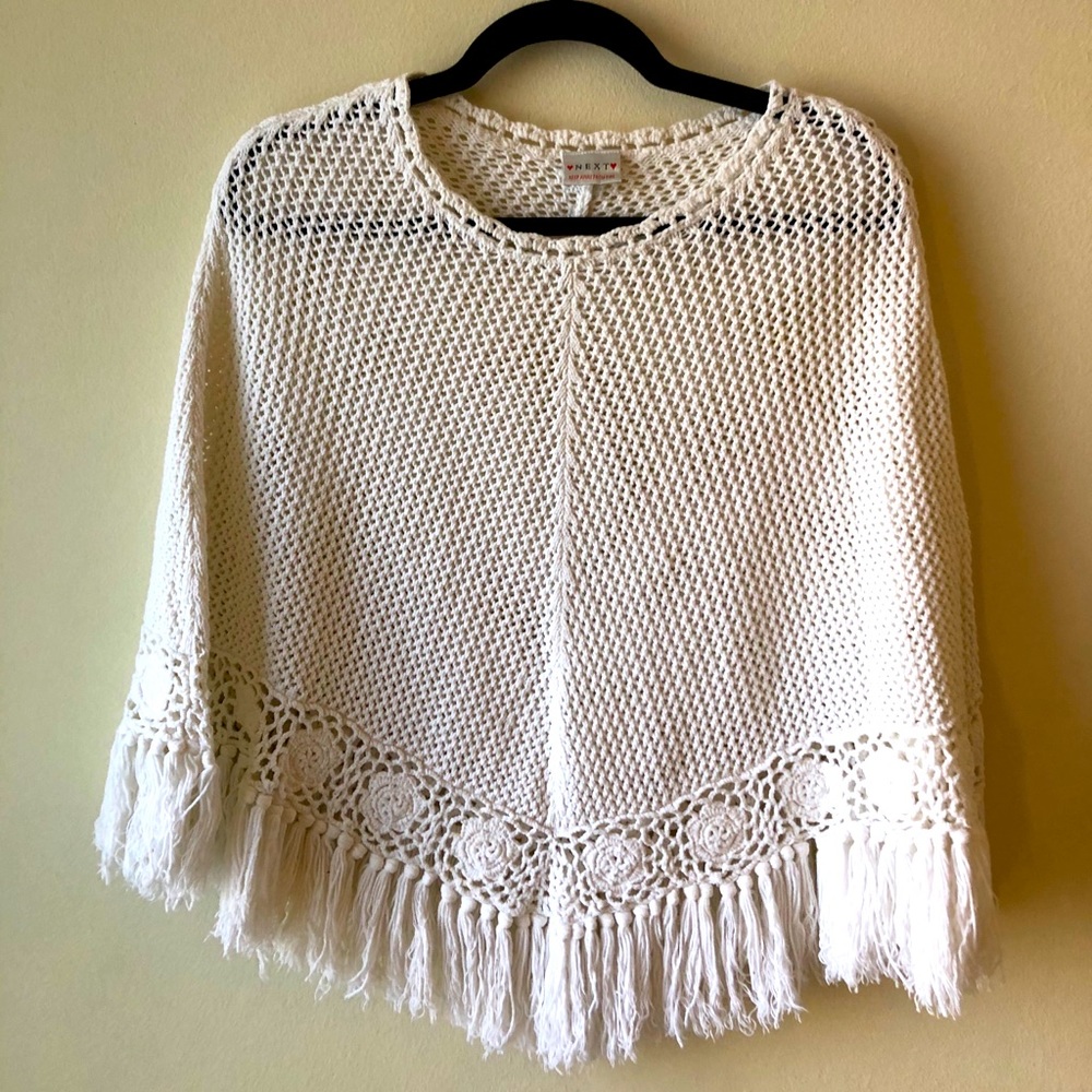 White crochet poncho